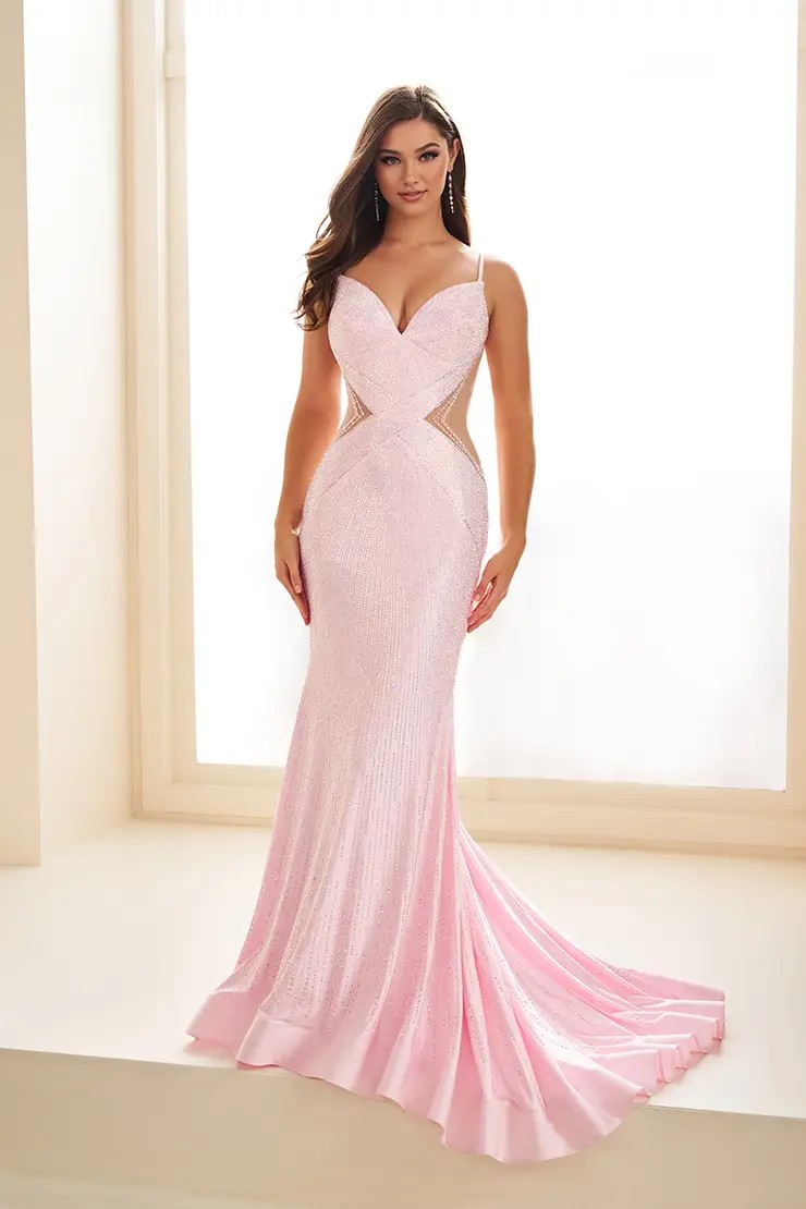 Embellished Sheer Side Ellie Wilde Prom Dress Style #EW35001 Default Thumbnail Image